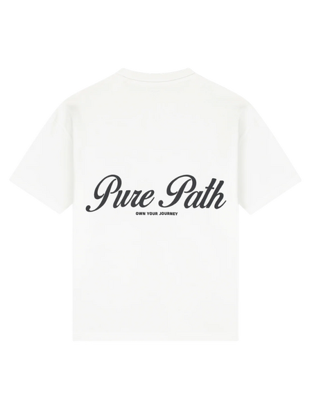 Pure Path Initials Emblem Logo T-Shirt - White Pure Path Pure Path Initials Emblem Logo T-Shirt - White