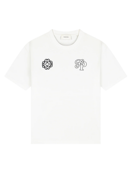 Pure Path Initials Emblem Logo T-Shirt - White Pure Path Pure Path Initials Emblem Logo T-Shirt - White