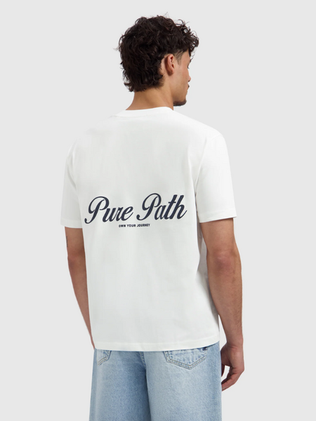 Pure Path Initials Emblem Logo T-Shirt - White Pure Path Pure Path Initials Emblem Logo T-Shirt - White