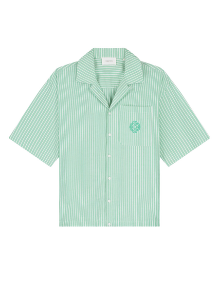 Pure Path Striped Cotten Shortsleeved Shirt - Emerald Pure Path Pure Path Striped Cotten Shortsleeved Shirt - Emerald