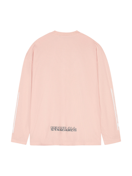 JorCustom Women Engineered Mesh Longsleeve T-Shirt - Pink JorCustom JorCustom Women Engineered Mesh Longsleeve T-Shirt - Pink