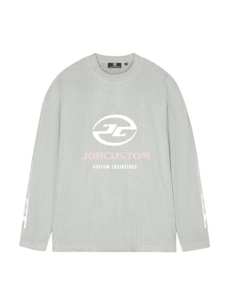 JorCustom Engineered Mesh Longsleeve T-Shirt - Light Grey