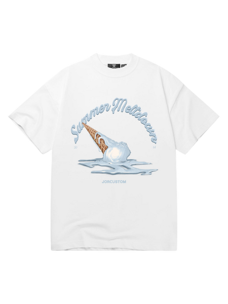 JorCustom SummerMeltdown Loose Fit T-Shirt - White JorCustom JorCustom SummerMeltdown Loose Fit T-Shirt - White