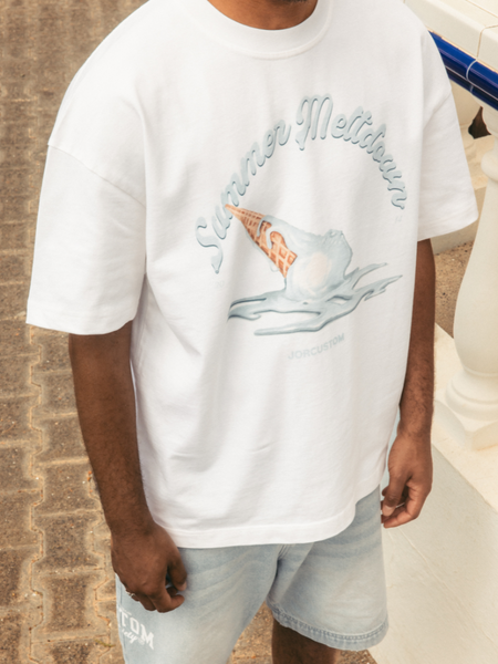 JorCustom SummerMeltdown Loose Fit T-Shirt - White JorCustom JorCustom SummerMeltdown Loose Fit T-Shirt - White