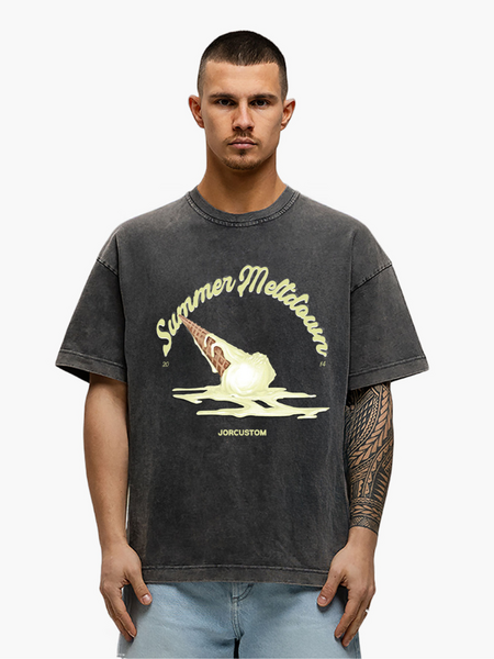JorCustom SummerMeltdown Loose Fit T-Shirt - Acid Grey