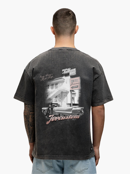 JorCustom JorCustom Motel Loose Fit T-Shirt - Acid Grey JorCustom Motel Loose Fit T-Shirt - Acid Grey