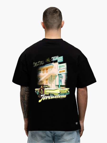 JorCustom Motel Loose Fit T-Shirt - Black