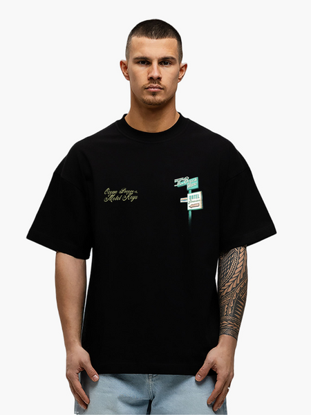 JorCustom Motel Loose Fit T-Shirt - Black JorCustom JorCustom Motel Loose Fit T-Shirt - Black