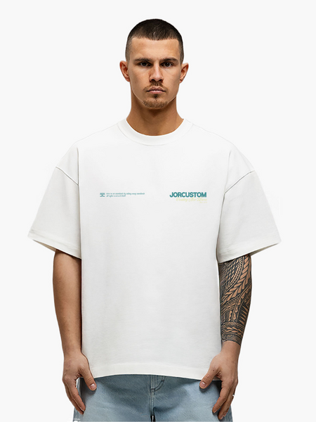 JorCustom NewWaves Loose Fit T-Shirt - White JorCustom JorCustom NewWaves Loose Fit T-Shirt - White