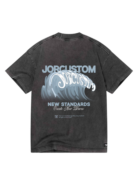 JorCustom NewWaves Loose Fit T-Shirt - Acid Grey JorCustom JorCustom NewWaves Loose Fit T-Shirt - Acid Grey
