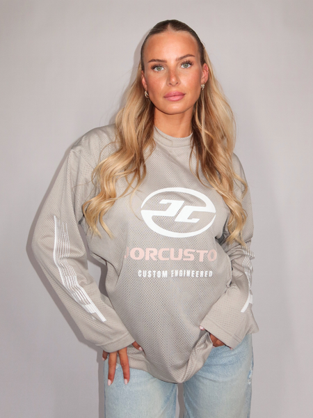 JorCustom Women Engineered Mesh Longsleeve T-Shirt - Light Grey