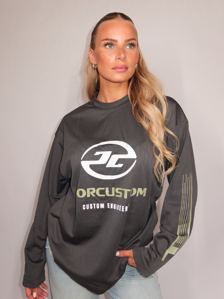 JorCustom Women Engineered Mesh Longsleeve T-Shirt - Anthracite