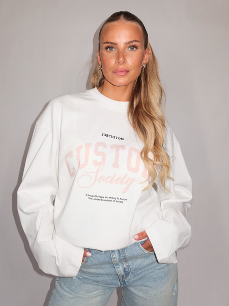 JorCustom Women CustomSociety Longsleeve T-Shirt - White