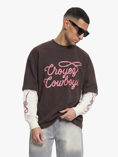 Croyez Cowboys Double Sleeve - Washed Brown