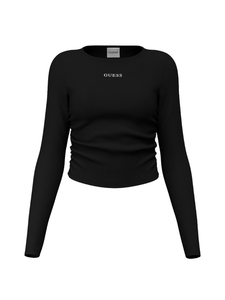 Guess Guess Nat Rib LS Top - Jet Black Guess Nat Rib LS Top - Jet Black