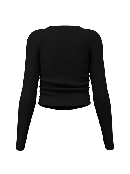 Guess Nat Rib Longsleeve Top - Jet Black Guess Guess Nat Rib Longsleeve Top - Jet Black