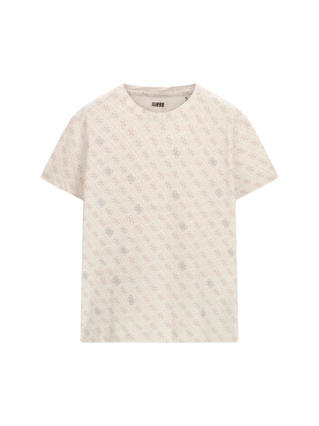 Guess Guess 4G Rhombus Studs SS 4G T-Shirt - Cream Guess 4G Rhombus Studs SS 4G T-Shirt - Cream