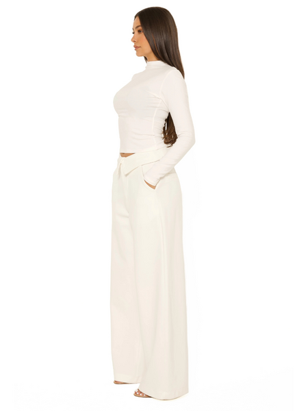 La Sisters Fold Over Jogging Pantalon - Cream La Sisters La Sisters Fold Over Jogging Pantalon - Cream