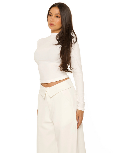 La Sisters Long Sleeve Turtle Neck Top - Cream La Sisters La Sisters Long Sleeve Turtle Neck Top - Cream