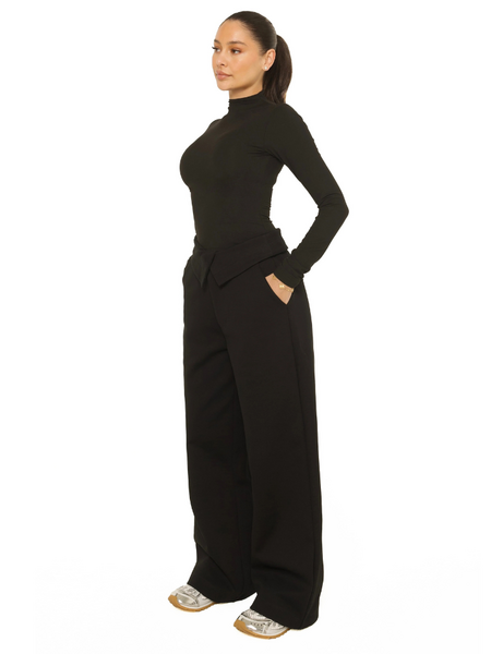 La Sisters Fold Over Jogging Pantalon - Black La Sisters La Sisters Fold Over Jogging Pantalon - Black
