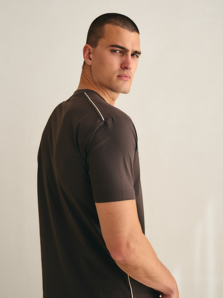 TriaD'oro Travel T-Shirt Piped - Brown TriaD'oro TriaD'oro Travel T-Shirt Piped - Brown