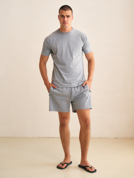 TriaD'oro TriaD'oro Travel Swimshort Piped - Light Grey TriaD'oro Travel Swimshort Piped - Light Grey