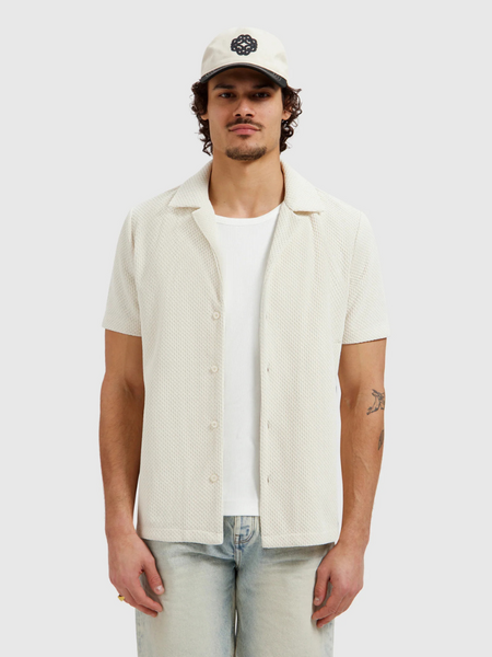 Pure Path Honeycomb Shortsleeved Shirt - Ecru Pure Path Pure Path Honeycomb Shortsleeved Shirt - Ecru