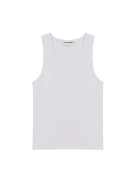 The Couture Club Ribbed Jersey Vest - White The Couture Club The Couture Club Ribbed Jersey Vest - White