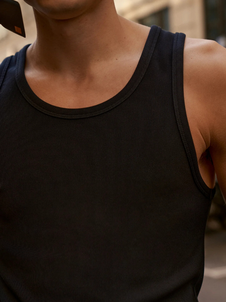 The Couture Club Ribbed Jersey Vest - Black The Couture Club The Couture Club Ribbed Jersey Vest - Black