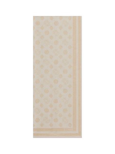 Guess Guess Ella Logo Jacquard Scarf - Beige Logo Guess Ella Logo Jacquard Scarf - Beige Logo