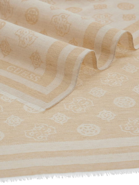 Guess Ella Logo Jacquard Scarf - Beige Logo Guess Guess Ella Logo Jacquard Scarf - Beige Logo