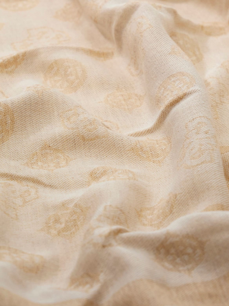 Guess Ella Logo Jacquard Scarf - Beige Logo Guess Guess Ella Logo Jacquard Scarf - Beige Logo