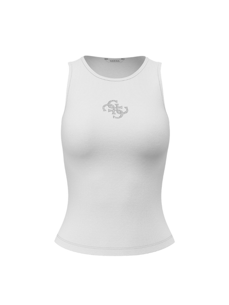 Guess Guess SL Round NK Guenadali Top - Pure White Guess SL Round NK Guenadali Top - Pure White