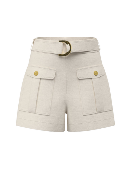 Guess Guess Beatrice Belted Cargo Short - Dove White Guess Beatrice Belted Cargo Short - Dove White