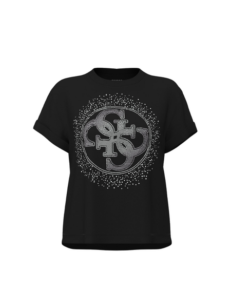 Guess Guess SS CN Round 4G Degra T-Shirt - Jet Black Guess SS CN Round 4G Degra T-Shirt - Jet Black