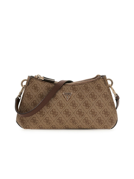 Guess Guess Anadela 3 Comp Satch Bag - Latte Logo/Brown Guess Anadela 3 Comp Satch Bag - Latte Logo/Brown