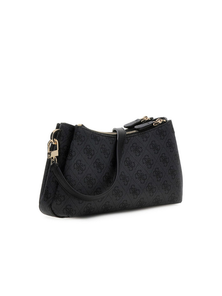 Guess Anadela 3 Comp Satch Bag - Coal Logo Guess Guess Anadela 3 Comp Satch Bag - Coal Logo