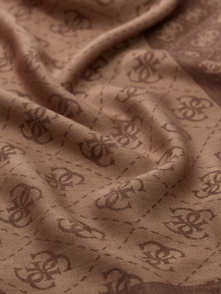 Guess Lindsey Jacquard Kef Scarf - Brown Logo Guess Guess Lindsey Jacquard Kef Scarf - Brown Logo