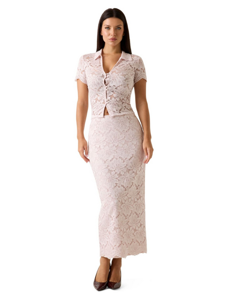 Guess SS Katarina Lace Shirt - Quite Violet Guess Guess SS Katarina Lace Shirt - Quite Violet