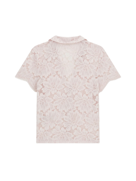 Guess Short Sleeve Katarina Lace Shirt - Quite Violet Guess Guess Short Sleeve Katarina Lace Shirt - Quite Violet