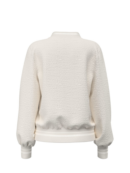 Guess Jole Bomber Sweatshirt - White Tweed Guess Guess Jole Bomber Sweatshirt - White Tweed