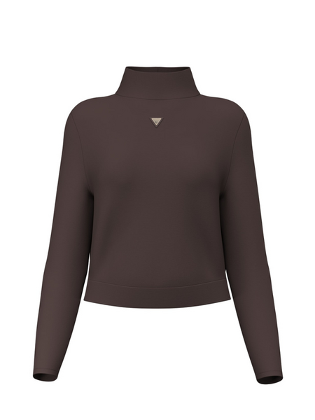 Guess Guess Olympe High Neck Sweater - Coffee Roast Guess Olympe High Neck Sweater - Coffee Roast