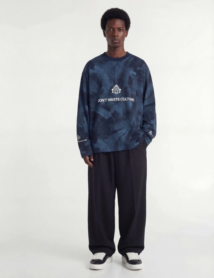 ♡imda4.3Natassa Outfit♡SALE！ Don't Waste Culture Zada Longsleeve - Blue - Eddy's Eindhoven