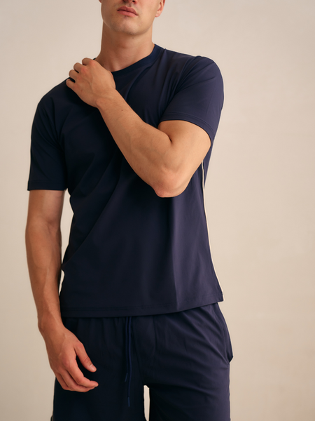 TriaD'oro Travel T-Shirt Piped - Navy TriaD'oro TriaD'oro Travel T-Shirt Piped - Navy