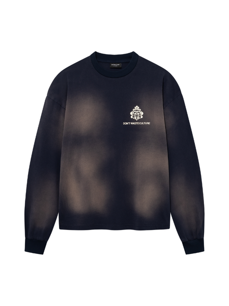 Don't Waste Culture Fade Sweater - Navy Blue