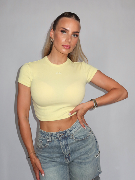 Unique The Label Unique The Label Gill Crop Tee - Bright Yellow Unique The Label Gill Crop Tee - Bright Yellow