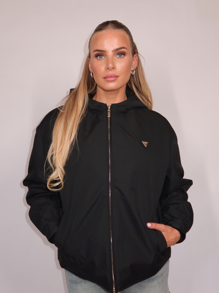 Guess Guess Olympe Zipped Hoodie - Jet Black Guess Olympe Zipped Hoodie - Jet Black