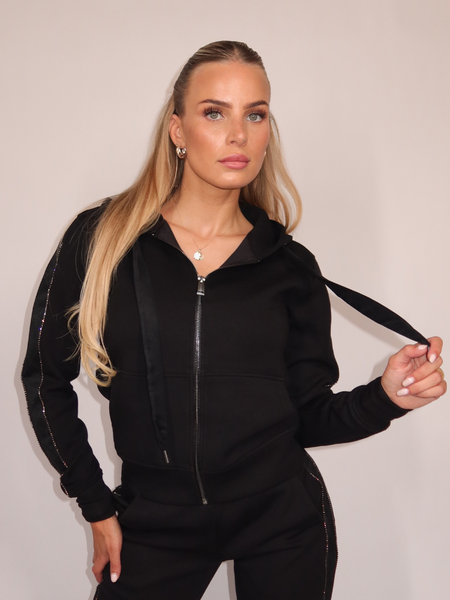 Guess New Hooded Scuba Sweater - Jet Black Guess Guess New Hooded Scuba Sweater - Jet Black