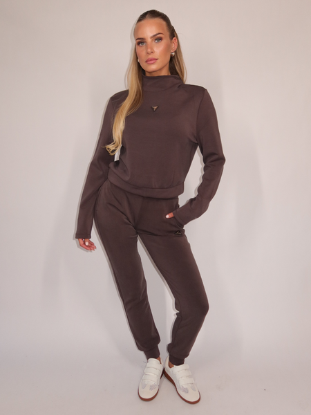Guess Olympe Straight Pants - Coffee Roast Guess Guess Olympe Straight Pants - Coffee Roast