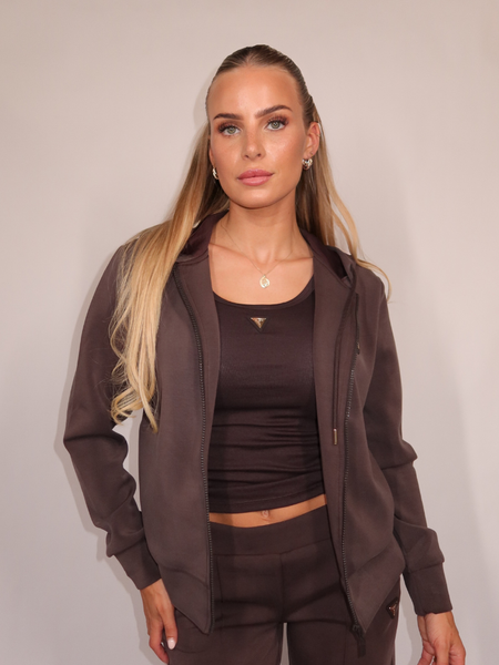 Guess Guess Olympe Full Zip Hoodie - Coffee Roast
